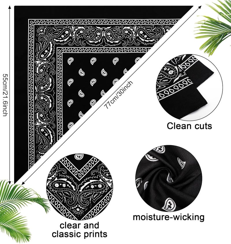 YSense 14 pieces Bandanas Paisley Print Novelty Headband Cowboy Headwraps Scarfs Hair Head Bandana for Women Men Boy Girl - Image 2